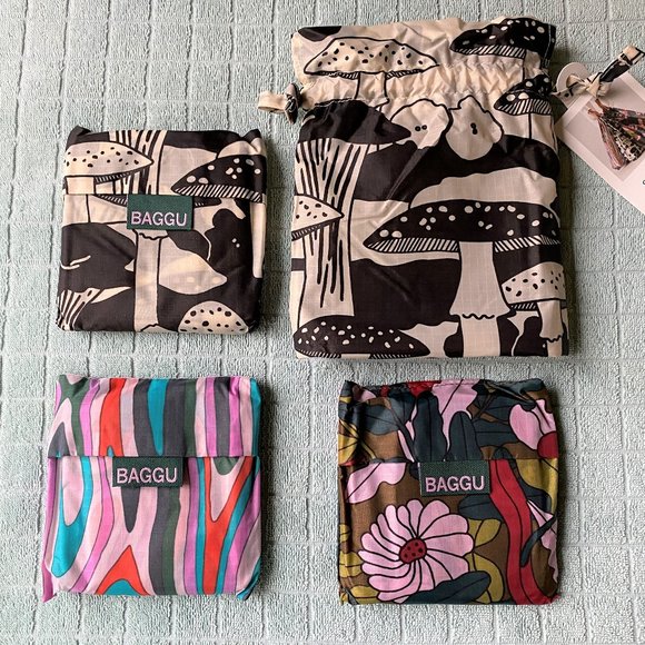 NWT Standard Baggu Set - Archive Forest (Candy Woodgrain, Pink Fern, Mushroom) - Picture 2 of 6